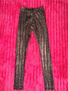 Snake Print Leggings in Brown and Black